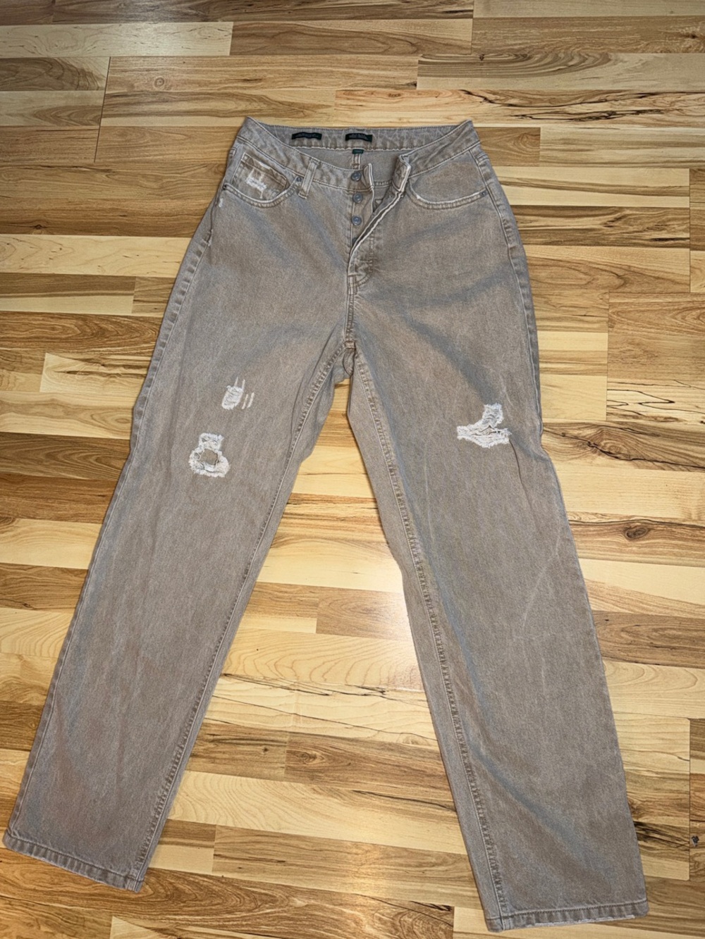 wild fable Distressed Relaxed Gray-Taupe Jeans
